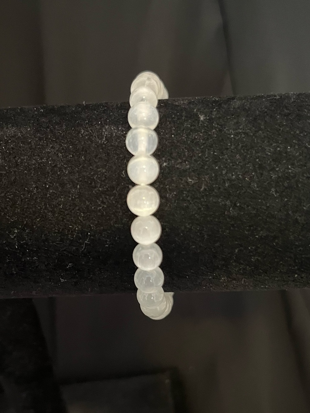 Selenite Beaded Stretch Bracelet - Minimalist Women's Jewelry